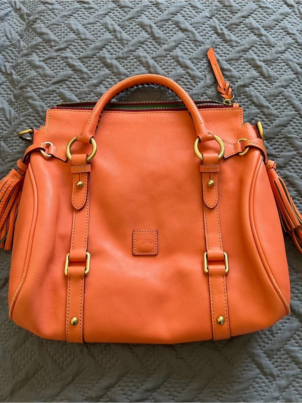 Dooney and Bourke Salmon Leather Satchel Handbag